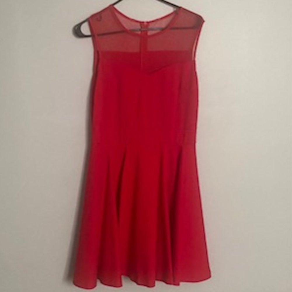 Heloise Red knee length dress sleeveless